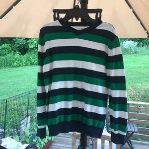 Boys XL (14) Striped V-neck Sweater